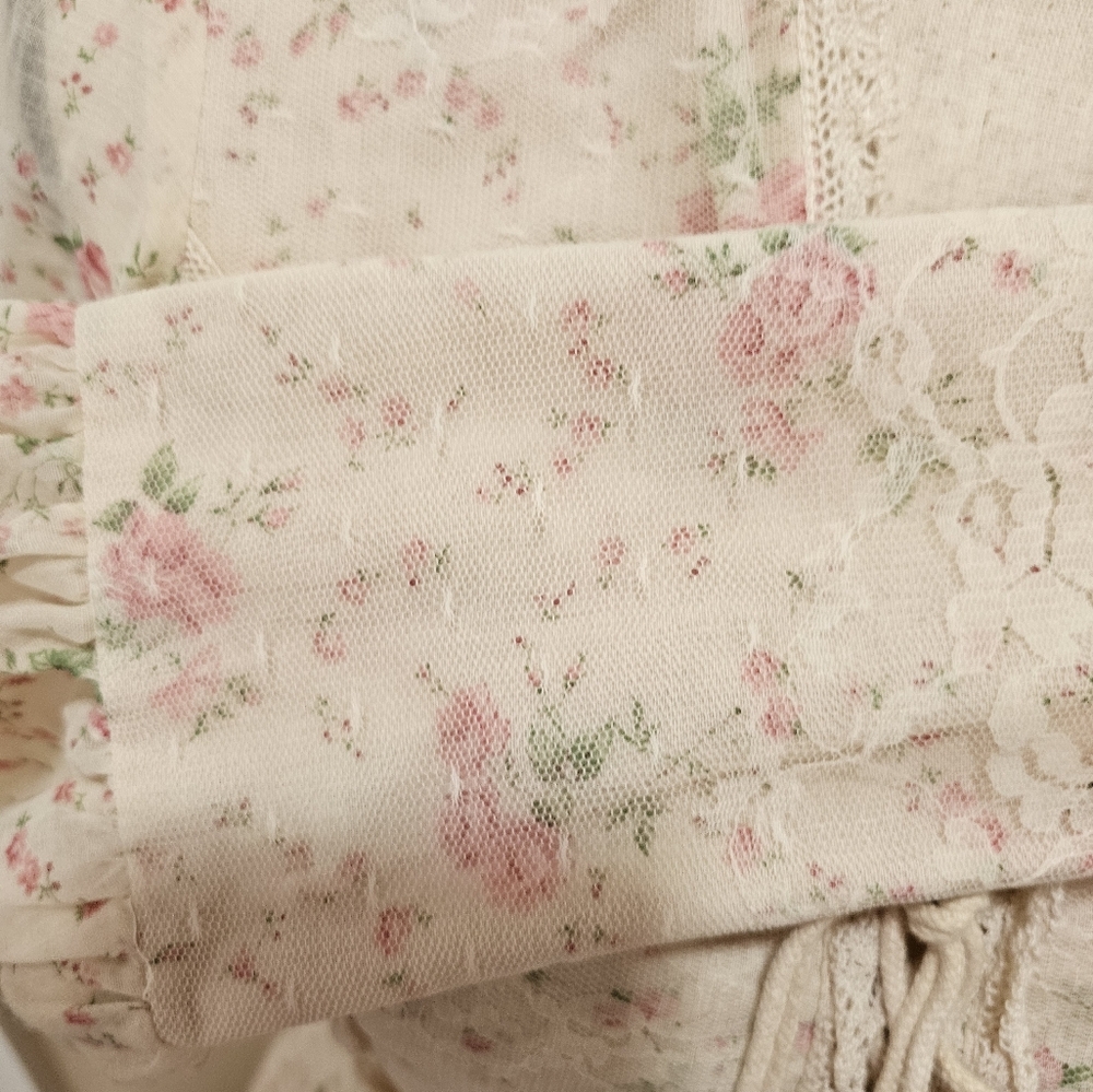 Vintage Floral Prairie Maxi Dress Cottagecore Gunne Sax Inspired - Picture 11 of 12
